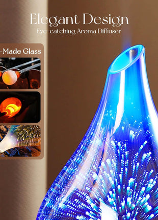 Oil Diffuser 3D Glass Aromatherapy Ultrasonic Humidifier