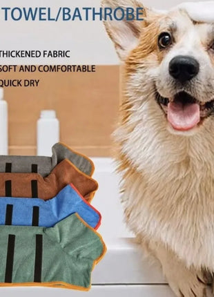 Absorbent Dog Bathrobe with Soft Wash Towel