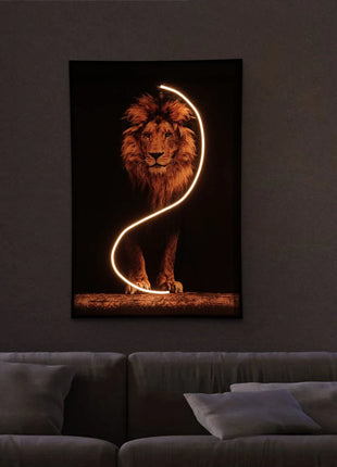 Lion Wall Art with LED Light