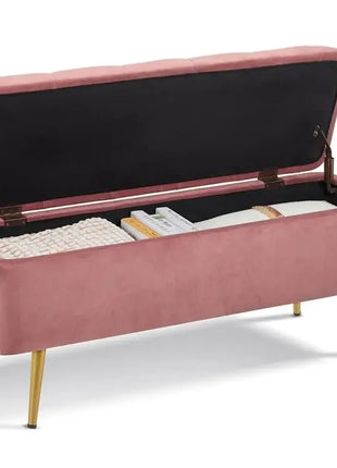 Modern Ottoman Footstool Bench with Storage Compartment