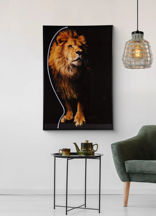 Lion Wall Art with LED Light