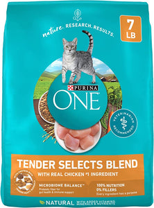 Purina ONE Natural Dry Cat Food, Tender Selects Blend With Real Chicken - 7 lb. Bag