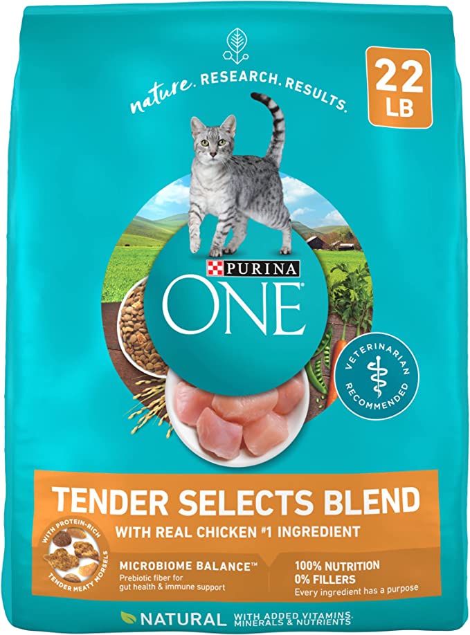 Purina ONE Natural Dry Cat Food, Tender Selects Blend With Real Chicken - 7 lb. Bag