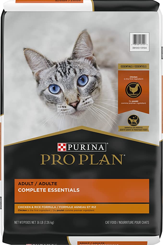 Purina Pro Plan with Probiotics High Protein Adult Chicken & Rice Dry Cat Food (Packaging May Vary)