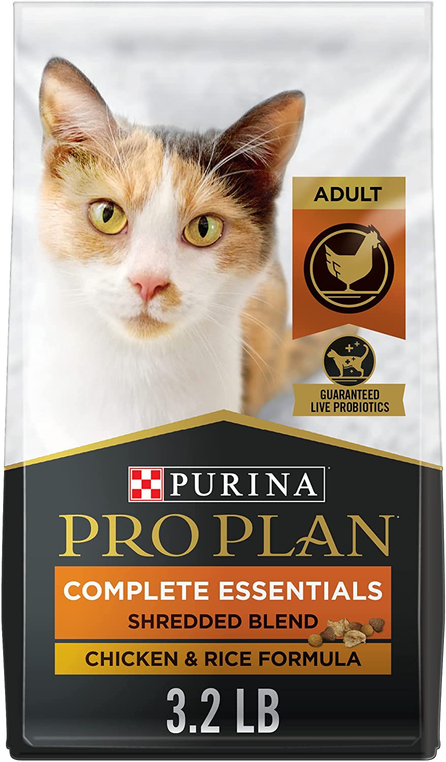 Purina Pro Plan with Probiotics High Protein Adult Chicken & Rice Dry Cat Food (Packaging May Vary)