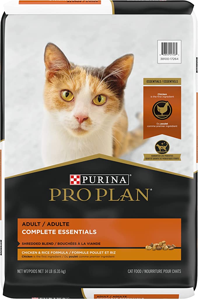 Purina Pro Plan with Probiotics High Protein Adult Chicken & Rice Dry Cat Food (Packaging May Vary)