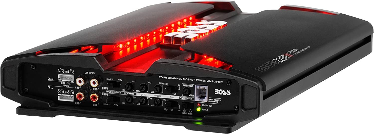 BOSS Audio Systems PF2200 Phantom 2200 Watt, 4 Channel, 2 4 Ohm Stable Class AB, Full Range