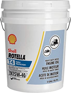 Shell Rotella T4 Triple Protection Conventional 15W-40 Diesel Engine Oil (1-Gallon, Single Pack)