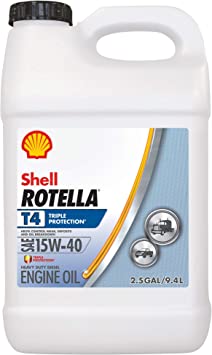Shell Rotella T4 Triple Protection Conventional 15W-40 Diesel Engine Oil (1-Gallon, Single Pack)