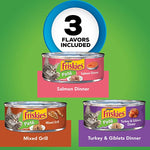 Purina Friskies Pate Wet Cat Food Variety Pack, Salmon, Turkey & Grilled - (2 Packs of 12) 5.5 oz